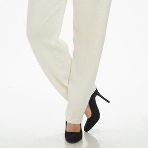 ST. JOHN BASICS Ivory Santana knit pleat pant 12